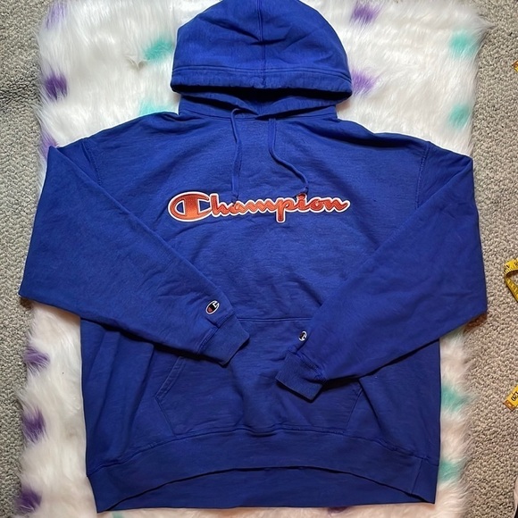 CHAMPION Blue Sweatshirt‎ Hoodie - Picture 1 of 7